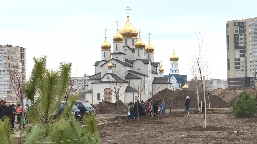 В парке Крещения Руси высадили фамильную аллею